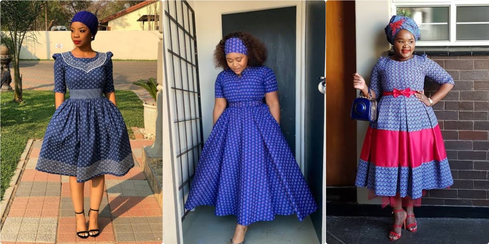 Beautiful Sotho Shweshwe DressesStyles for Makoti 2024 – Latest African